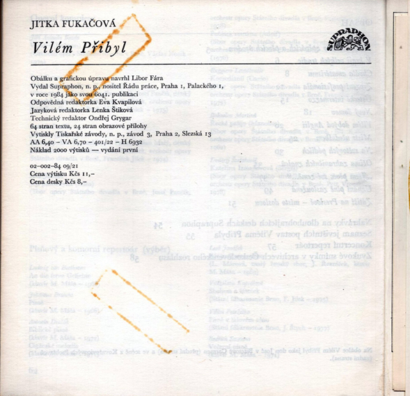 JITKA FUKAČOVÁ - Vilém Přibyl