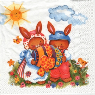 UBROUSEK 33 x 33 cm - ZAJÍČCI