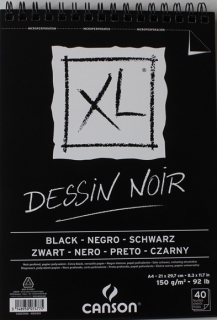 SKICÁK XL DESSIN NOIR A4 - černý papír - 40 listů - 150 g