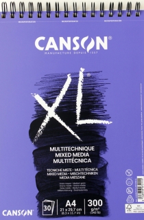 SKICÁK XL MIXED MEDIA A4 - bílý papír - 30 listů - 300 g